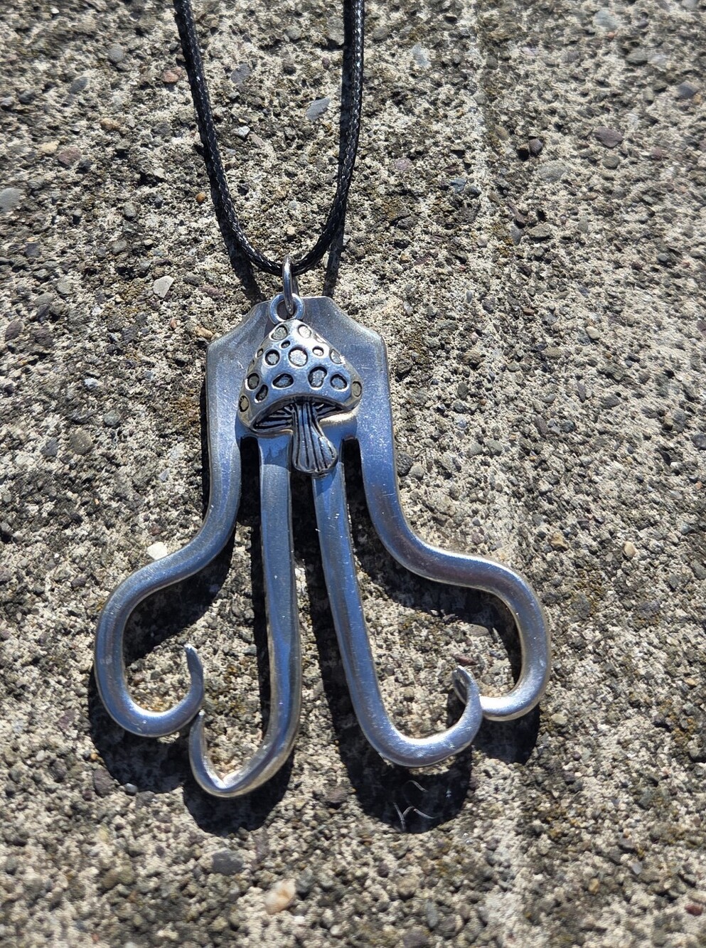 Silverplated Mushroom Pendant Necklace